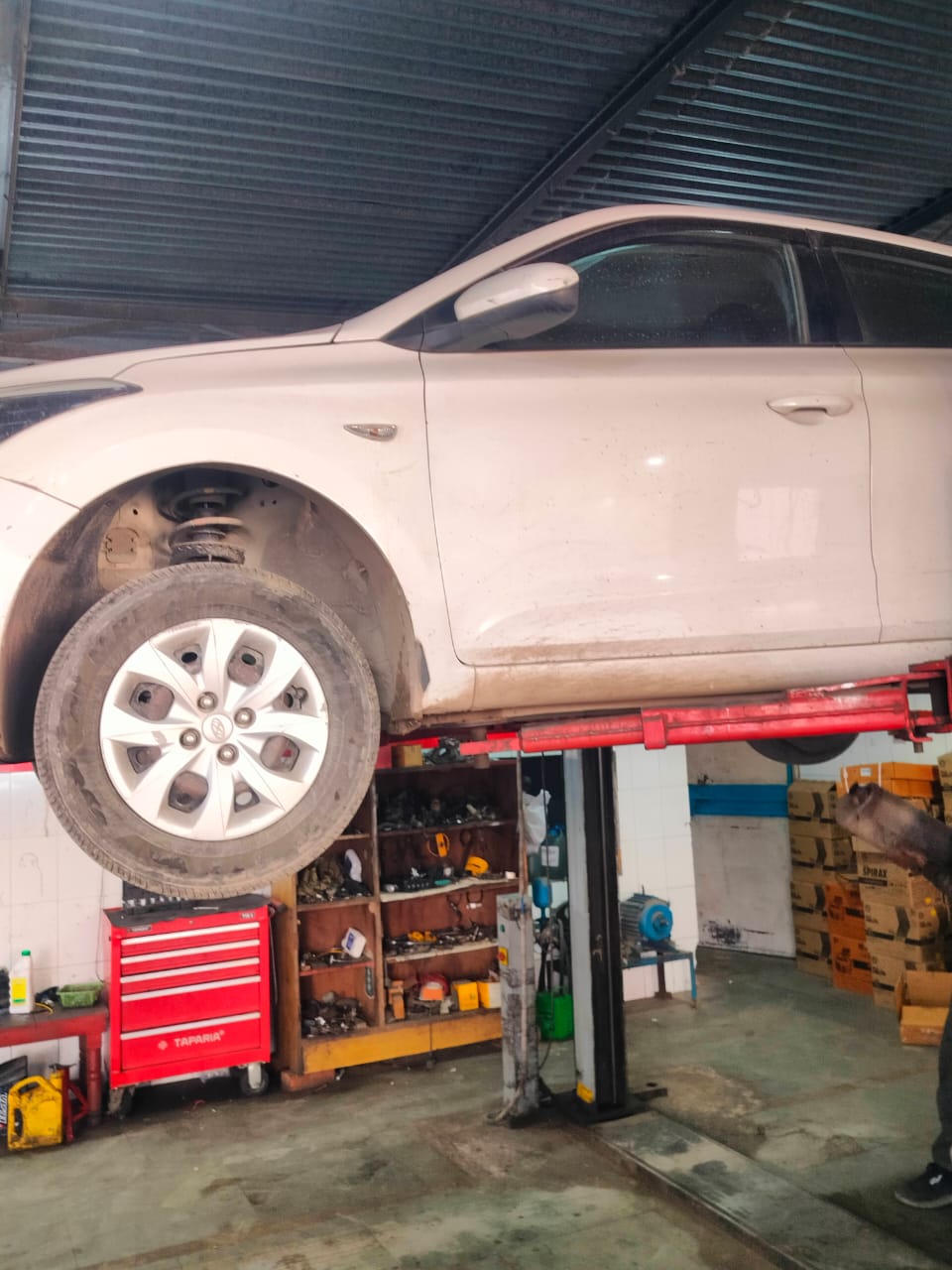Car being serviced at National Automobiles